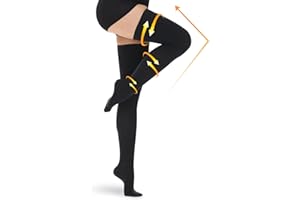 beister Bas de compression 15-20 mmHg pour homme et femme Manchons de Compression haute graduée à bout fermé cuisse pour femmes hommes Chaussettes de pression pour varices, œdèmes, TVP