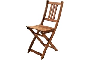 Junado Gartenstuhl Blossom | Sitzmöglichkeit aus Akazien-Holz | massiver Klappstuhl, braun, 45