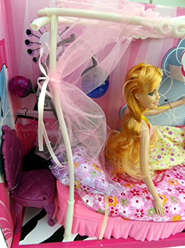 Brigamo 83072 – Princess Puppen Kleiderschrank inkl. Modepuppe und Kleider - 4
