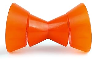 VEITHI Boat Trailer Roller 3inch/4 inch (2 Size), 3-Piece Polyurethane Bow Roller with 1/2" Shaft and with End Bells, Boat Trailer Bow Roller,for Stopping Boat Trailer- (2 Color)
