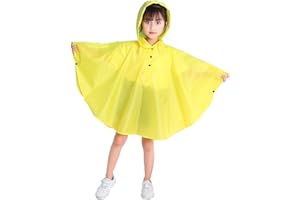 GAGA CITY Bambini Impermeabile Giacca da Pioggia Poncho da Pioggia Bambina Incappucciato Riutilizzabile Cappotto di Pioggia Bello come Materiale e ha la Sua Sacca 1-12 anni