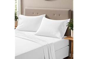 ONIROS HOME COLLECTION ONIROS Home Juego Sabanas 150 x 190/200 de Lujo Incluye Fundas Almohadas 75x50 Pack 2 | Sabanas Bajeras 150x190 Ajustables y Encimera | Sabana 150 x 200 - (Sabanas Cama 150, Blanco)