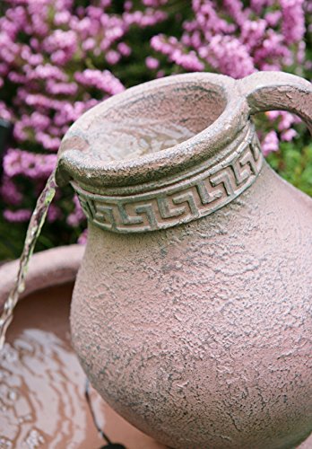 Solar-Gartenbrunnen mit Terrakotta-Effekt und LED-Beleuchtung - 6