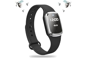 Bracelet épulsif Anti-moustiques Ultrasonique, BraceletAnti-Insectes Intelligent, Montre Bracelet Electronique Anti-Moustique avec Charge USB/Etanche/Réutilisable, pour Enfants et Adultes (Noir)