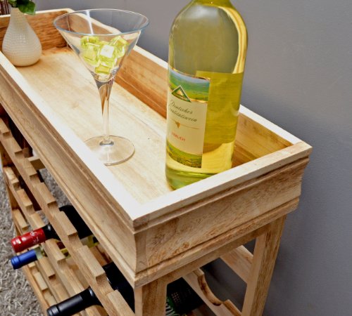 Weinregal Hellbraun Shabby Look 24 Flaschen Flaschenregal Holz Wein Regal Board - 7