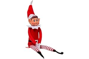 Elves Behaving Badly Long Leg Soft Body Vinyl face elf with hat & tag, Red, Pack of 1