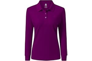 AjezMax Damen Poloshirt Baumwolle Golf Wintershirt Langarm Oberteile Sports Training Polo mit Kragen
