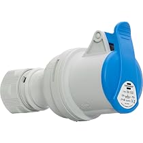 Electraline 80849 IEC-Steckverbinder (männlich) – 16A, 2P+E, 220V, IP67, Blau