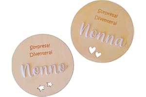 nagu® IT - Diventerai Nonno, Diventerai Nonna | Biglietti di Legno per Annuncio Gravidanza Originale ai Nonni | Regalo Nonna | Regalo Nonno | Nonno Idee Regalo | Biglietto Festa del Papà