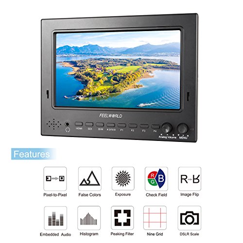 FEELWORLD 7 inch 1024*600 IPS Professional Broadcast 3G-SDI with HDMI video monitor enhanced with Image Flip and Check Field Features