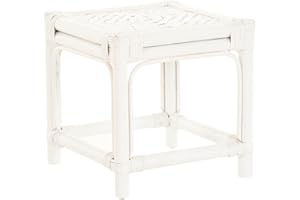 KORB.OUTLET Blumenständer/Blumenhocker/Beistelltisch aus Rattan (Weiß groß)