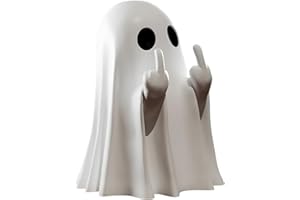 Pipihome Large Middle Finger Ghost Ornament, Halloween Funny Middle Finger Ghosts Statue Sculpture Decor, Middle Finger Gifts, Spooky Halloween Decorations Home Bedroom Indoor