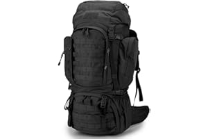 Mardingtop 60L Sac à dos tactique avec housse de pluie Grand sac à dos de trekking Extensible Sac à dos de randonnée en plein air pour les voyages, le camping