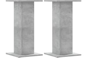 vidaXL Soportes Altavoces 2 uds Madera Gris hormigón 30x30x60 cm, Plataforma de Altavoces, Soporte de Altavoces de Suelo, Soporte de Altavoces HiFi