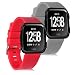 Produktbild kwmobile 2in1 Set: Armband für Fitbit Versa - 2x Silikon Sport Ersatzarmband mit Verschluss ohne Fitness Tracker - Innenmaße: ca. 16-23 cm