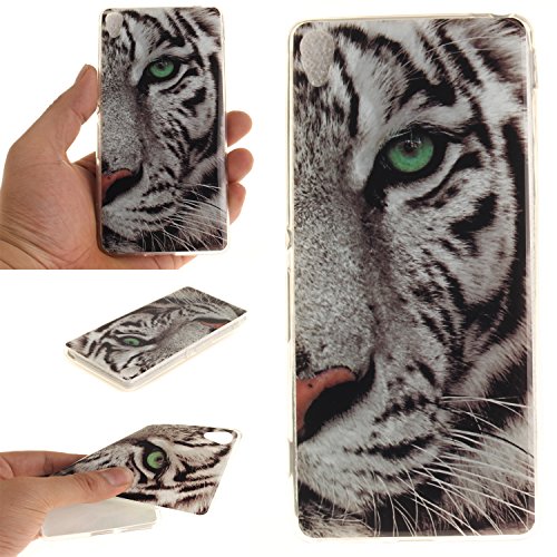 Sony XA Hülle, Xperia XA Hülle Case, Cozy Hut Sony Xperia XA Hülle TPU Case Schutzhülle Silikon Crystal Clear Case Sony Xperia XA (5 Zoll) Hülle Case Cover Ultra-Transparente Flexible TPU Bumper Handy Tasche Case Cover Etui Hülle mit Anti-Rutsch Kratzfest - Tiger