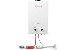 GASLAND BS264 - Scaldacqua a gas senza serbatoio da 10 l, 50 mbar, con manico pieghevole, GPL per doccia/gite in camper