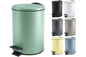 Spirella Kosmetikeimer 3 Liter Edelstahl mit Absenkautomatik und Inneneimer Adelar Badezimmer Mülleimer Softclose Abfalleimer grün, 16,8x16,8x25