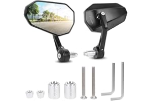 TINMAGI Lenkerendenspiegel Motorrad, Motorrad Spiegel Universal Motorrad Spiegel E-geprüft 360°Drehbar mit Robuste,7/8" 22mm Seitenspiegel Kompatibal mit Scooter Roller ATV