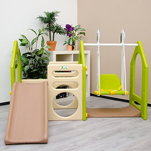 LittleTom Playhouse with Slide + Swing + Climbing walls | play Gym made of plastic for little Children 1-6 years | for indoors and outdoors | multicolor Beige Green Brown reviews LittleTom Playhouse with Slide + Swing + Climbing walls | play Gym made of plastic for little Children 1-6 years | for indoors and outdoors | multicolor Beige Green Brown