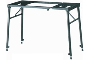 QUIK LOK - WS/420, Supporto per Tastiera in Acciaio, Regolabile in Altezza e in Larghezza, Ideale per Tastiere, Pianoforti Digitali e Mixer, Colore Nero