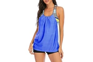 Century Star Tankini for Women Set Swimsuit Tummy Control Swimwear with Swimming Trunks Two Piece Push Up Large Sizes