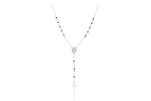 SAGA GIOIELLI COLLANA ROSARIO SFERE NERE ARGENTO ACCIAIO