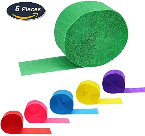6 Colors Crepe Paper Streamers for Various Birthday Festival Party Wedding Decorations