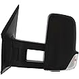 XYZ Parts Manual Long Arm Wing Door Mirror With Indicator Light Black Cover Compatible with Mercedes Benz Sprinter Chassis Cab 2006-2019 Passenger Side Left Hand Replacement
