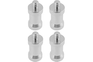 SG Store 4 Stück 1/4 Zoll Buchse auf 1/4 Zoll Stecker Konverter Gewindeschraube Adapter Zapfen Aluminiumlegierung für Studio Lichtstativ Blitzschuh Kaltschuhadapter