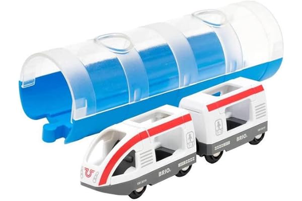 BRIO World - 33890 - Train de Voyageurs et Tunnel - Pour circuit de train en bois - Système d'attache aimantée - Jouet pour garçons et filles dès 3 ans