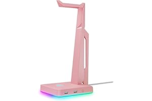 IFYOO RGB Gaming Headset Ständer mit 2 USB Ports, Game Kopfhörer Halterung für PC, Xbox One, PS4, Switch, Earphone Holder, Ausgefallenes Schreibtisch Gamer Zubehör, Kopfhörer Ständer, Headphone Halter