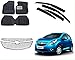 Auto Pearl Premium Quality Car Accessories Combo of Car Floor Foot Mats 3D Black. & Chrome Plated Car Front Grill. & Car Rain Wind Door Visor Side Window Deflector. RS.3737.00