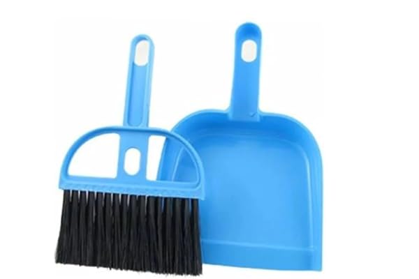 Mini Broom with Dustpan 1 Set Very Cute Mini Dustpan and Brush Set, Hand Broom Cleaning Tool for Table, Desk, Car Kitchen & Animal Waste Dusting - Multicolor