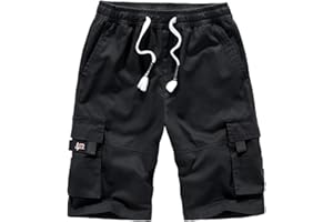 Wirltte Mens Shorts Summer Cotton Combat Shorts Casual Sport Shorts with Multi Pockets