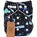 iZiv(TM) Newborn Nappy with 1 Thick Insert Infant Waterproof/Adjustable/Reusable/Washable Pocket Cloth Nappy Fit Babies 0-3 Years(Meteor)