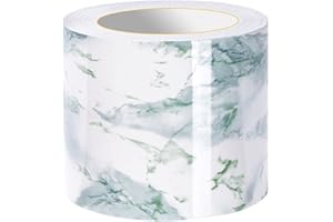 Guest Ruyunlai Borde del papel pintado ónix verde Auto Adhesivo del Papel Pintado del PVC Cenefa autoadhesiva para decoración de pared de cocina baño 10cm X 500cm