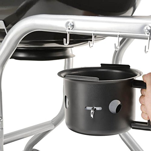 Kugelgrill XXL 57cm Holzkohle-Grill BBQ Standgrill hochwertig mit Deckel und Ablagen – große Grillfläche in schwarz - 4