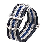 High-End NATO Stil Nylon Uhrenarmband mit Edelstahl Schnalle
