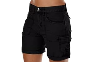 GENERIC Womens Casual Hiking Cargo Shorts Multi-Pocket Cotton Combat Casual Work Utility Safety Trousers Outdoor Lightweight Ripstop Durable Workwear Shorts Summer Bermuda Shorts