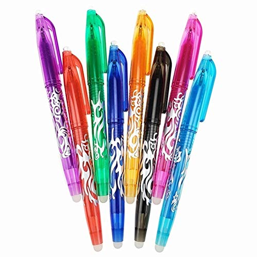 Kalaokei 8Pcs 0.5mm Student Colorful Multi Function Writing Drawing Erasable Gel Pens