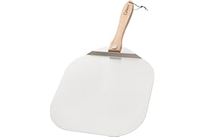 Chef Pomodoro, Pala per Pizza con Manico Pieghevole in Legno (35,6 x 40,6 cm) – Pala per Pizza Corta, Salvaspazio e Comoda da Riporre – Paletta per Pizza e Pane Fatti in Casa – Realizzata in Allumino