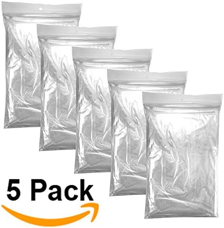 Hooded Rain Poncho, Waterproof, Transparent, Clear, Emergency Poncho / Rain Cover, Pack of 5