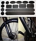Carbon Fibre Full protector set for Bicycle Bike Cycle MTB BMX Chainstay, Down Tube, Forks / Front Suspension, Patches. Made by Ellis Graphix