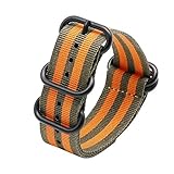 FERZA Home Ballistisches Nylon-Uhrenarmband mit hochwertigem NATO-Design (Color : Black, Size : 18)
