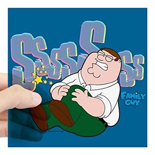 CafePress - Family Guy Peter Sssss Square Sticker 3" X 3 - Square Bumper Sticker Car Decal, 3"x3" (Small) or 5"x5" (Large)