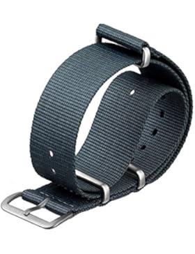 Uhrenarmband ZULUDIVER Nylon NATO Gunmetal Grey, Seidenmatt, 22mm