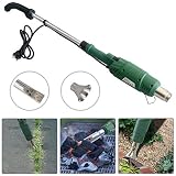 Désherbeur électrique 2000 W | Brûleur électrique de mauvaises herbes | Enlève les mauvaises herbes en quelques secondes | Allume barbecue | Sans flammes ni produits chimiques \ Brûleur 2 en 1