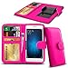 Produktbild N4U ONLINE - Verschiedene Farben Clip on Serie PU Leder Etui Buchhülle für Lenovo A1000 - Rosa