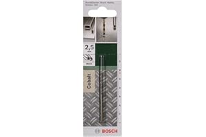 Bosch 2609255064 Foret à métaux rectifié HSS-Co DIN 338 - Longueur 57 mm - Diamètre 2,5 mm